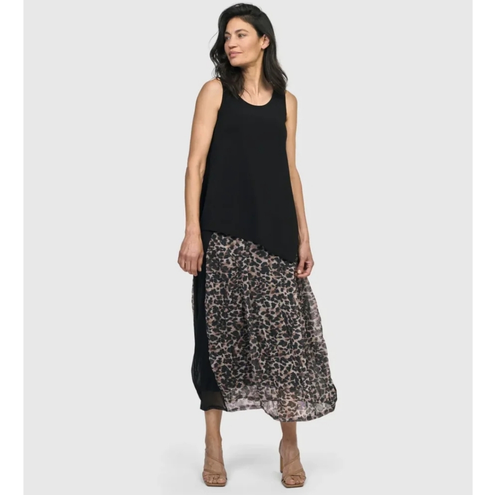 Alembika 4 Leopard Wildcat Skirt Print Black Skirt 12-14